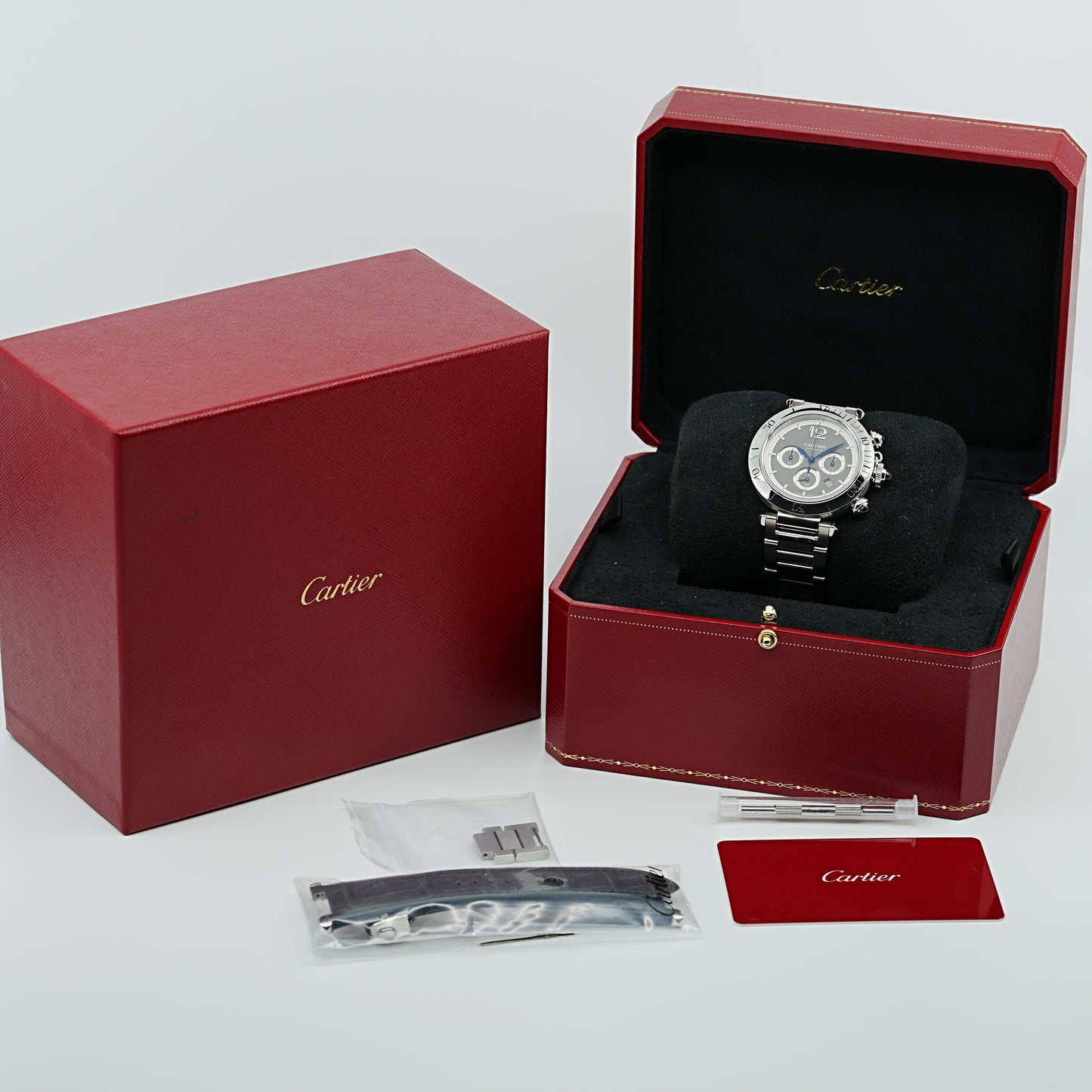 カルティエ CARTIER パシャ ドゥ カルティエ クロノグラフ 41mm WSPA0027 メンズ 中古