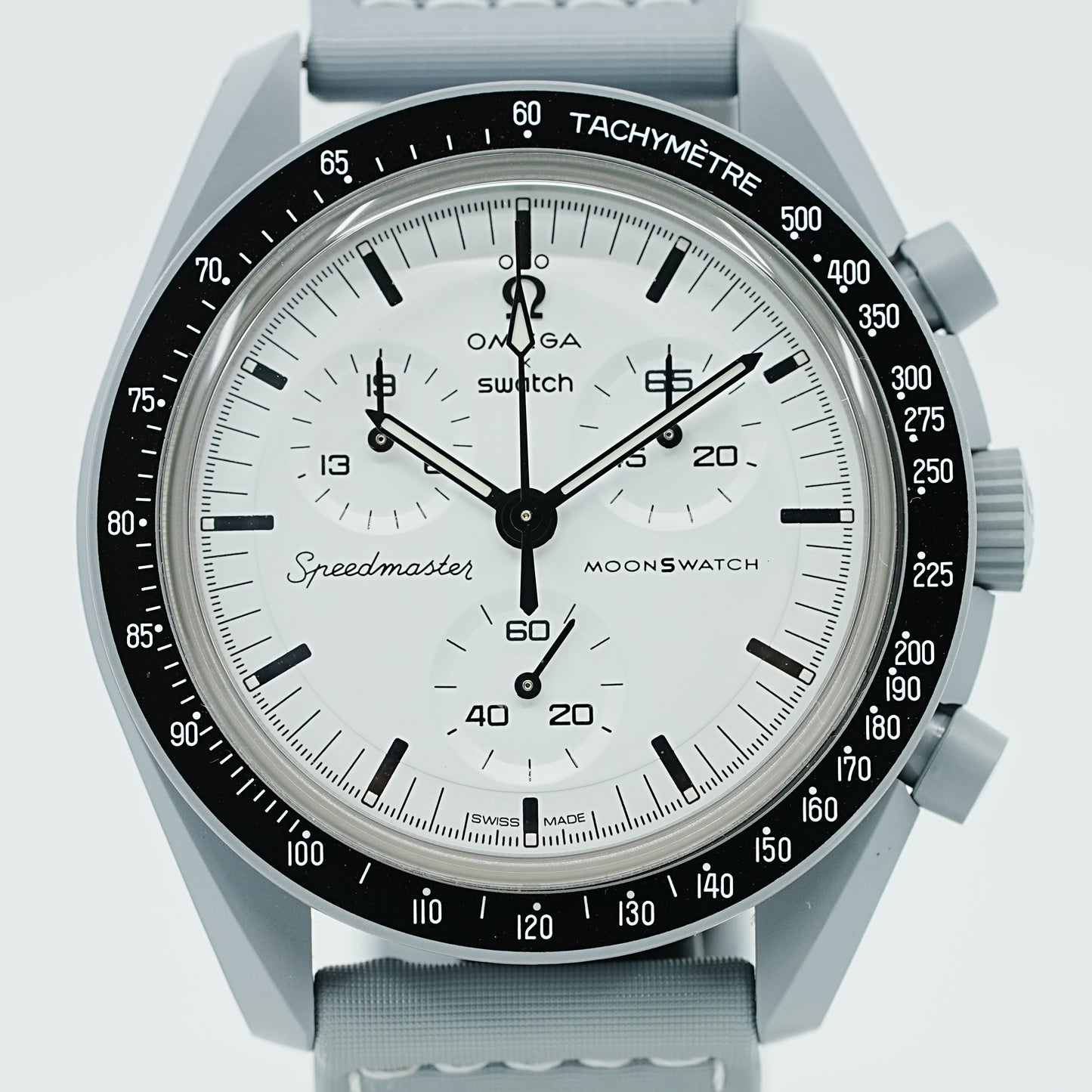 【未使用品】スウォッチ オメガ MOONSWATCH 1965 腕時計 SO33M106 ホワイト メンズ